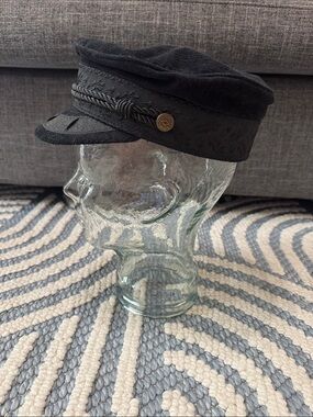 Brixton Albany Black Fiddler Cap XS 54cm Women's Greek Fisherman Hat